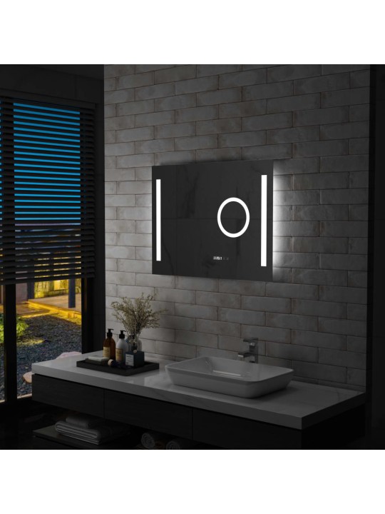 Koupelnové zrcadlo s LED světly a dotykovým senzorem 80 x 60 cm