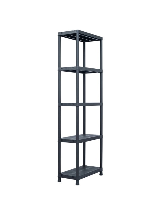 Skladový regál černý 125 kg 60 x 30 x 180 cm plastový