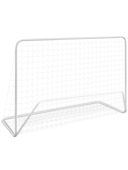 Fotbalové branky 2 ks se sítí 182 x 61 x 122 cm ocelové bílé