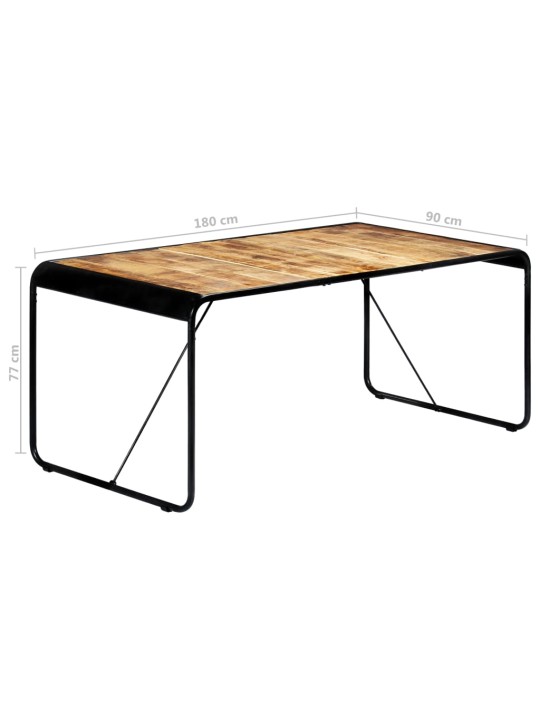 Jídelní stůl 180 x 90 x 76 cm masivní hrubé mangovníkové dřevo