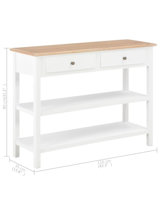 Příborník bílý 110 x 35 x 80 cm MDF
