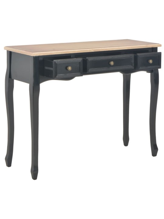280046 Dressing Console Table with 3 Drawers Black