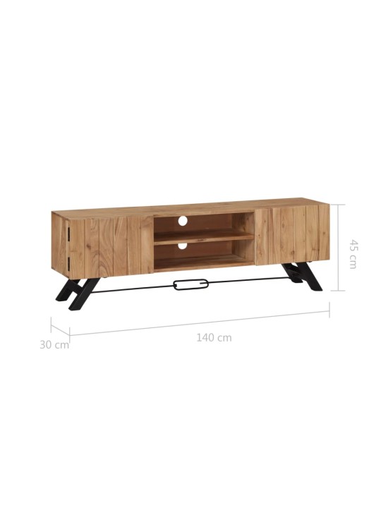 TV stolek 140 x 30 x 45 cm masivní akáciové dřevo