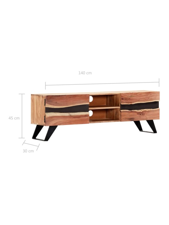 TV stolek 140 x 30 x 45 cm masivní akáciové dřevo