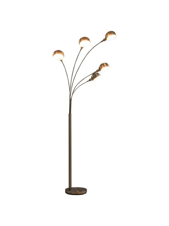 Stojací lampa 200 cm 5 x E14 stříbrná