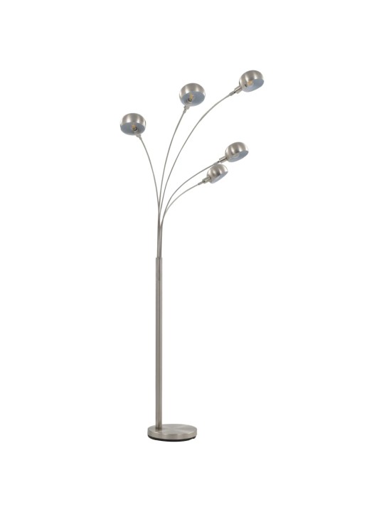 Stojací lampa 200 cm 5 x E14 stříbrná