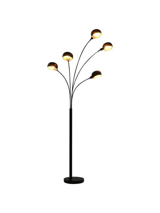 Stojací lampa 200 cm 5 x E14 černo-zlatá