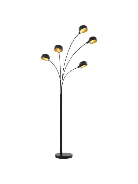 Stojací lampa 200 cm 5 x E14 černo-zlatá