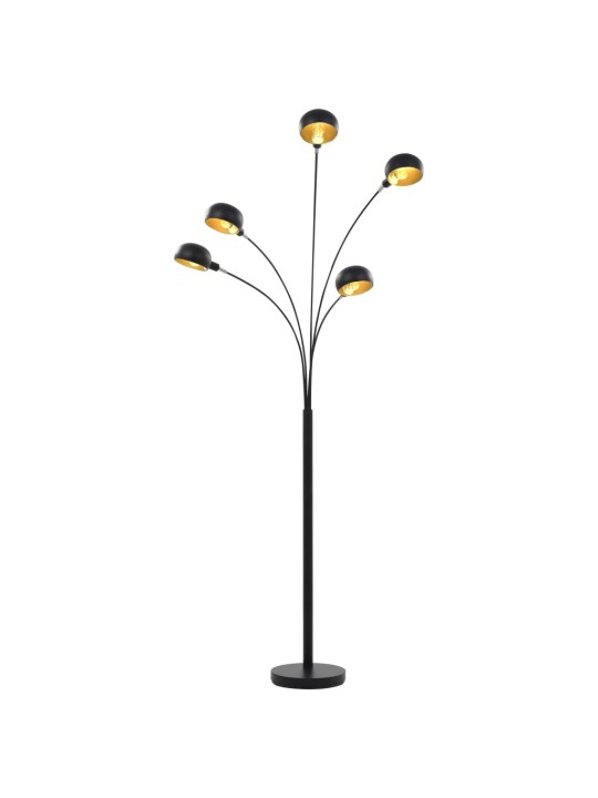 Stojací lampa 200 cm 5 x E14 černo-zlatá