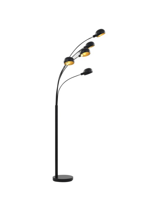 Stojací lampa 200 cm 5 x E14 černo-zlatá