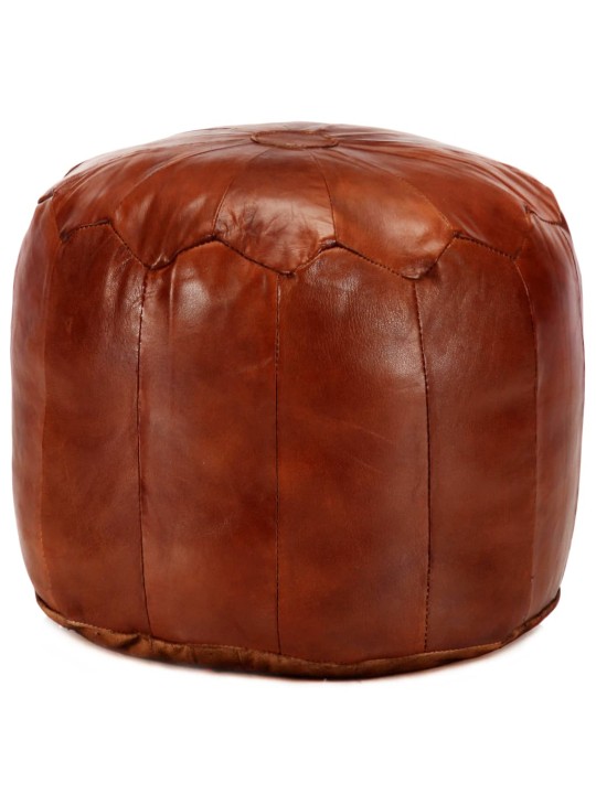 Sedací puf bronzový 40 x 35 cm pravá kozí kůže