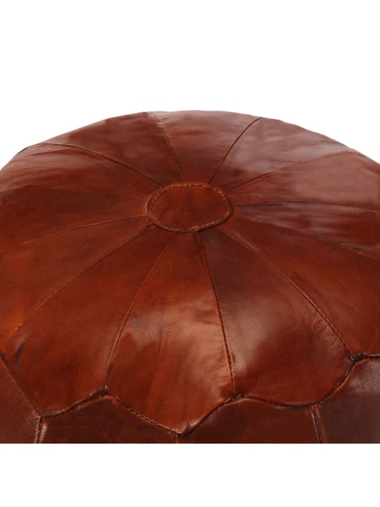 Sedací puf bronzový 40 x 35 cm pravá kozí kůže