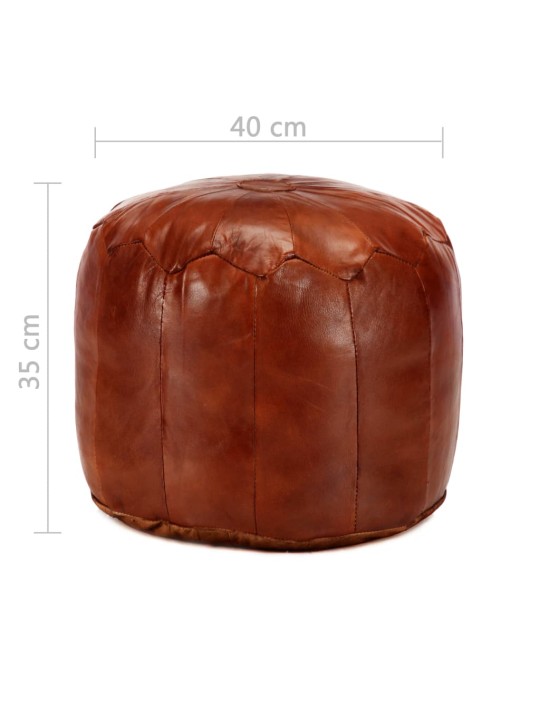 Sedací puf bronzový 40 x 35 cm pravá kozí kůže