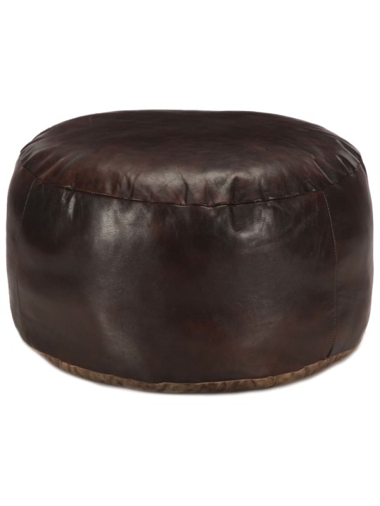 Sedací puf tmavě hnědý 60 x 30 cm pravá kozí kůže