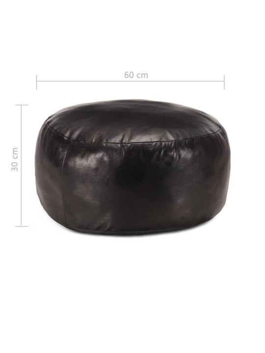 Sedací puf černý 60 x 30 cm pravá kozí kůže