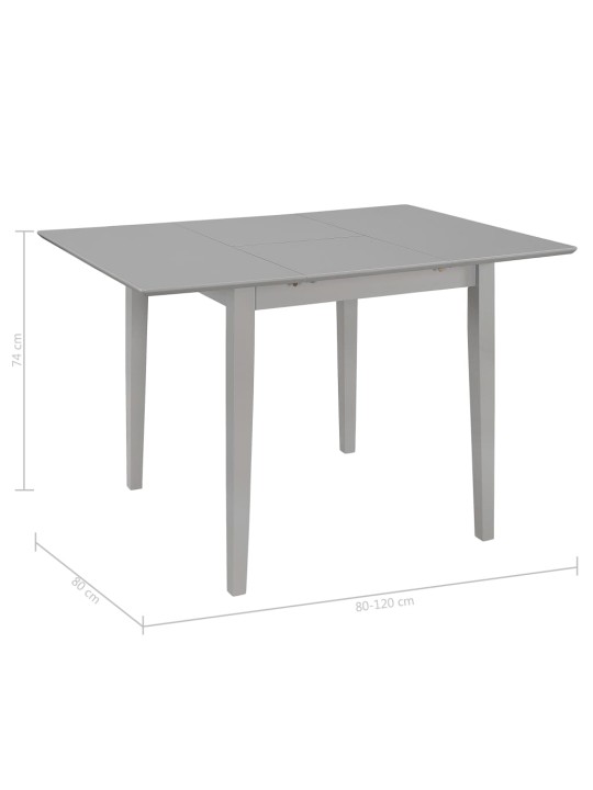 Rozkládací jídelní stůl šedý (80–120) x 80 x 74 cm MDF