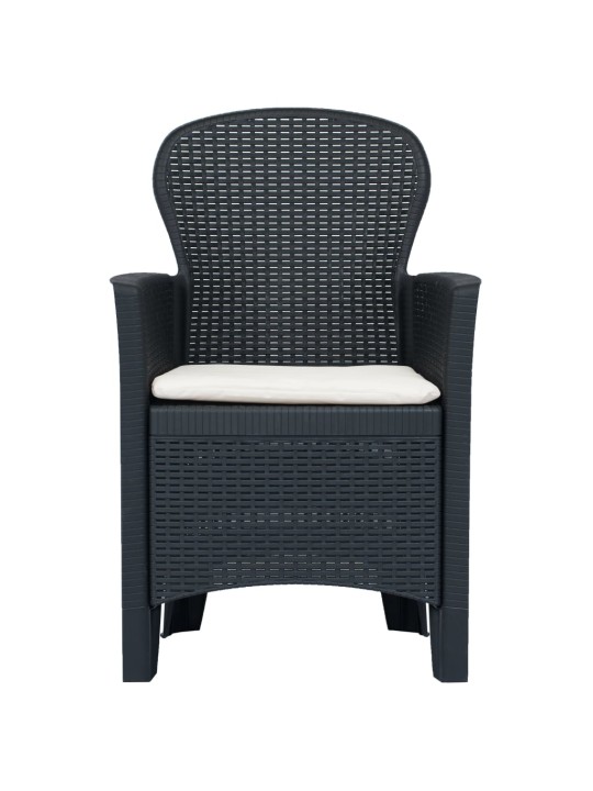 3dílný bistro set antracitový plastový ratanový vzhled