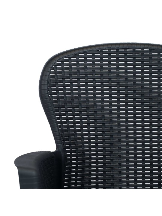 3dílný bistro set antracitový plastový ratanový vzhled