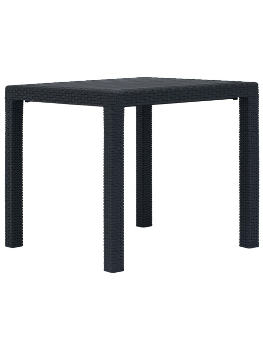 3dílný bistro set antracitový plastový ratanový vzhled