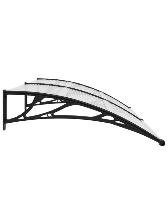 Vchodová stříška černá a průhledná 200 x 75 cm polykarbonát