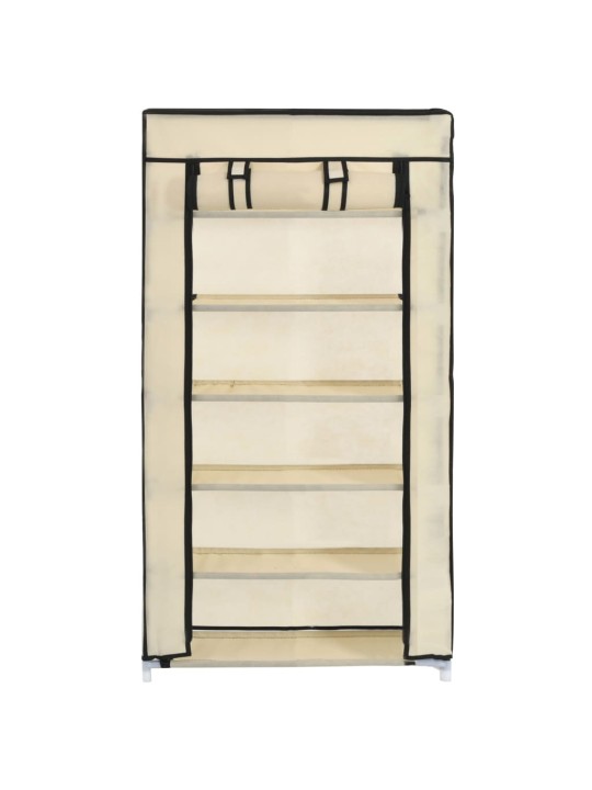 Botník s potahem krémový 58 x 28 x 106 cm textil