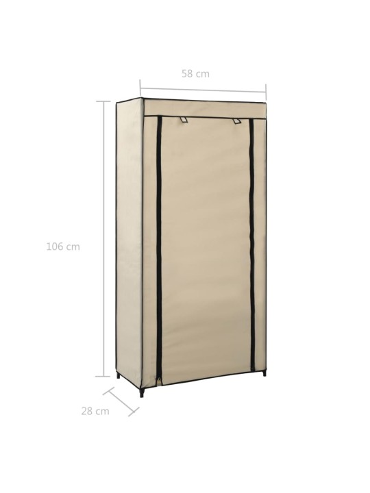Botník s potahem krémový 58 x 28 x 106 cm textil