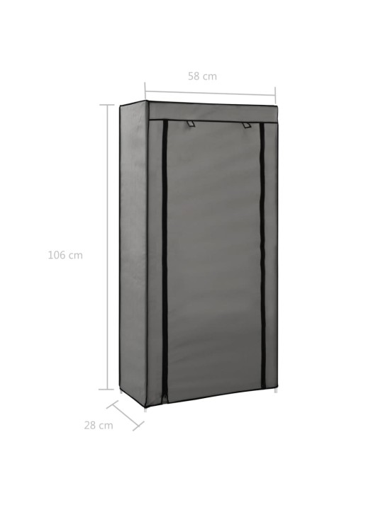 Botník s potahem šedý 58 x 28 x 106 cm textil