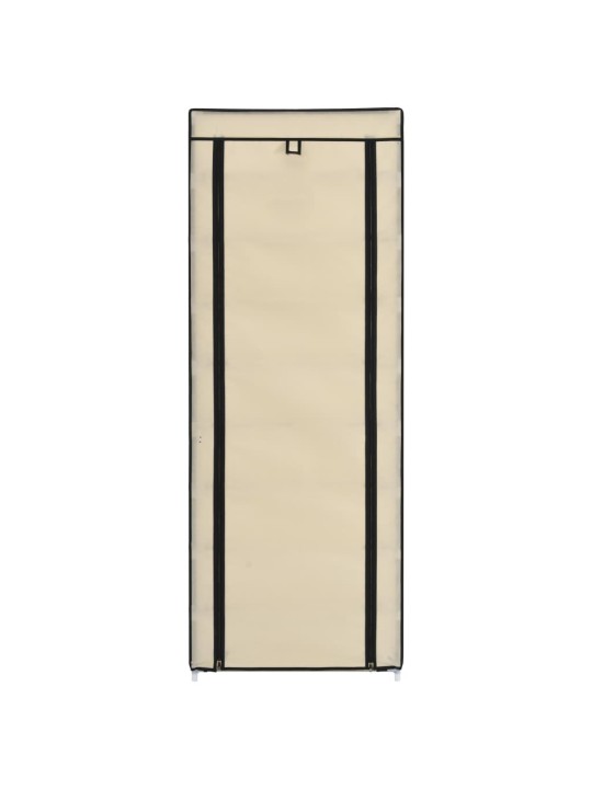 Botník s potahem krémový 57 x 29 x 162 cm textil