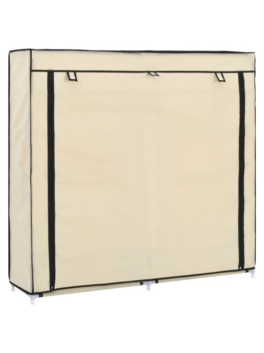 Botník s potahem krémový 115 x 28 x 110 cm textil
