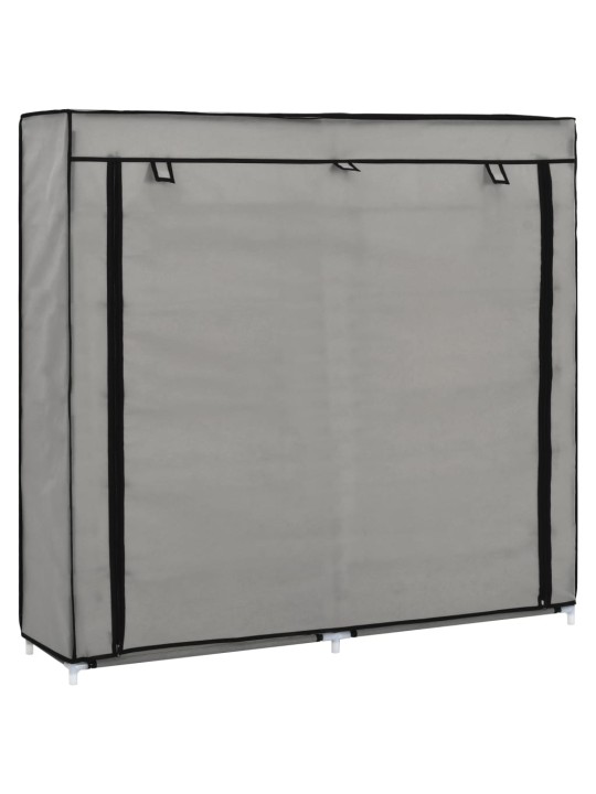 Botník s potahem šedý 115 x 28 x 110 cm textil