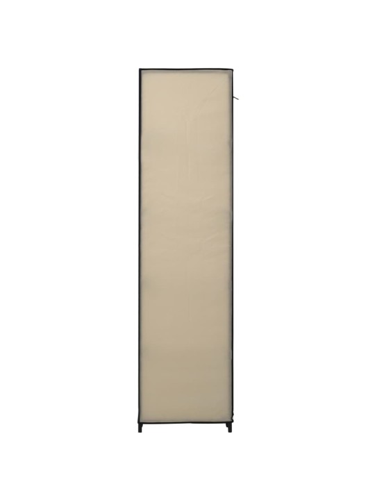 Šatní skříň s přihrádkami a tyčemi krémová 150x45x176 cm textil