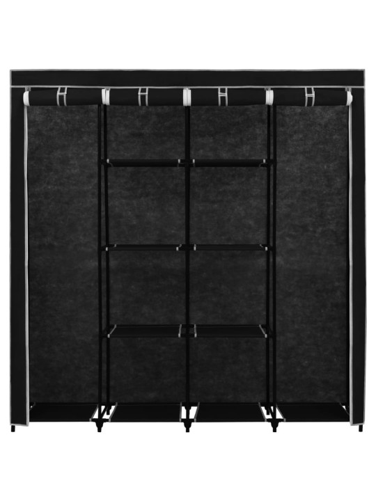 282445 Wardrobe with 4 Compartments Black 175x45x170 cm