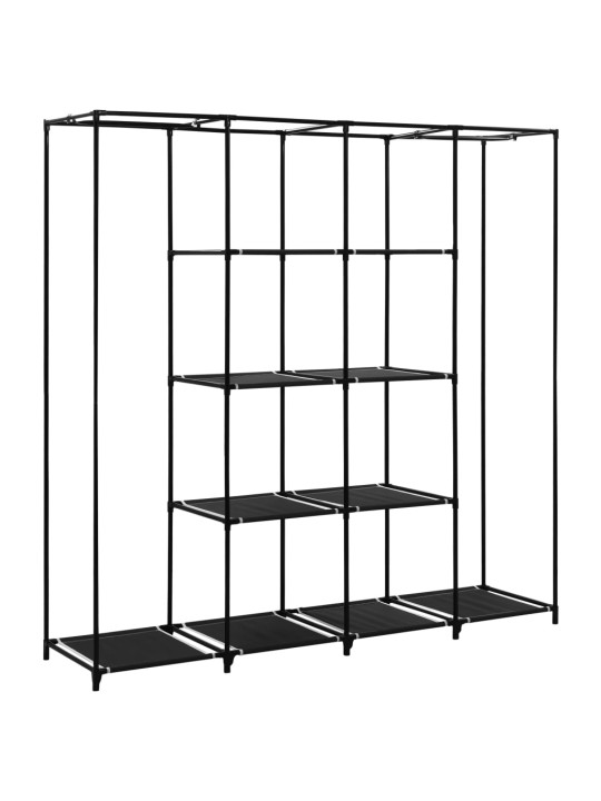 282445 Wardrobe with 4 Compartments Black 175x45x170 cm
