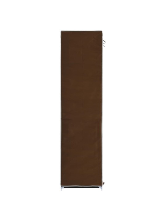 Šatní skříň s přihrádkami a tyčemi hnědá 150x45x175 cm textil
