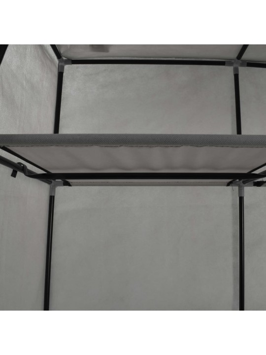 Šatní skříň s přihrádkami a tyčemi šedá 150x45x175 cm textil