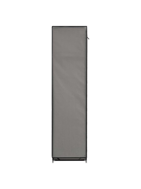 Šatní skříň s přihrádkami a tyčemi šedá 150x45x175 cm textil
