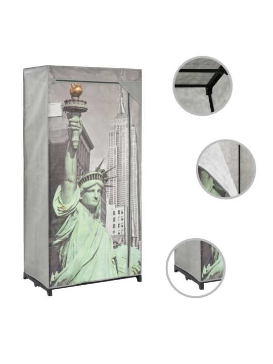 Šatní skříň New York 75 x 45 x 160 cm textil