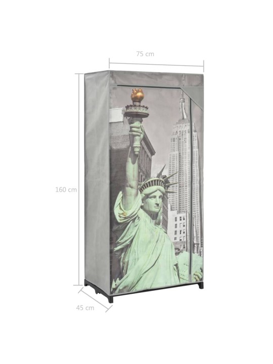 Šatní skříň New York 75 x 45 x 160 cm textil