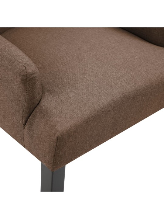 Jídelní židle s područkami hnědá textil