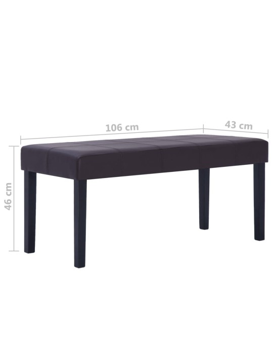 Lavice 106 cm hnědá umělá kůže