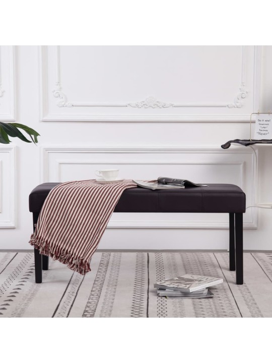 Lavice 106 cm hnědá umělá kůže