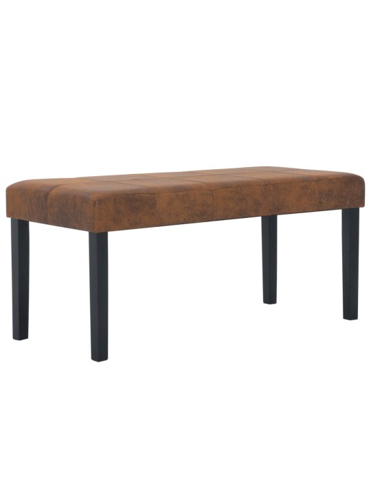 Lavice 106 cm hnědá umělá semišová kůže