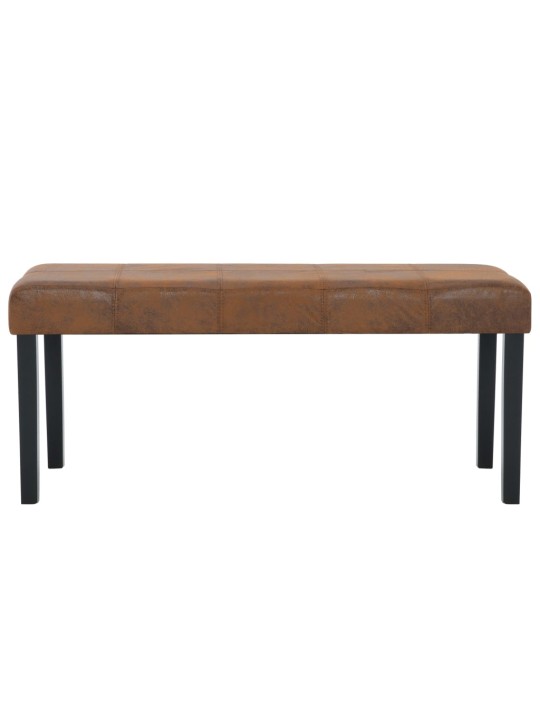Lavice 106 cm hnědá umělá semišová kůže