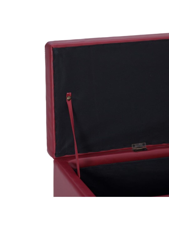 Lavice s úložným prostorem 116 cm vínová umělá kůže