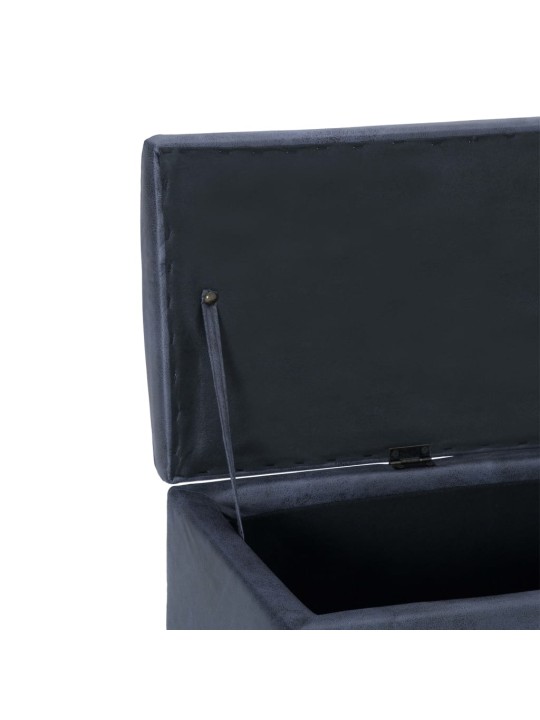 Lavice s úložným prostorem 116 cm šedá umělá broušená kůže