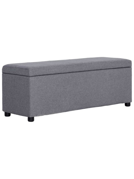 Lavice s úložným prostorem 116 cm světle šedá polyester
