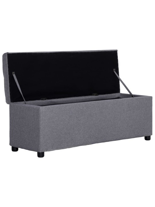 Lavice s úložným prostorem 116 cm světle šedá polyester