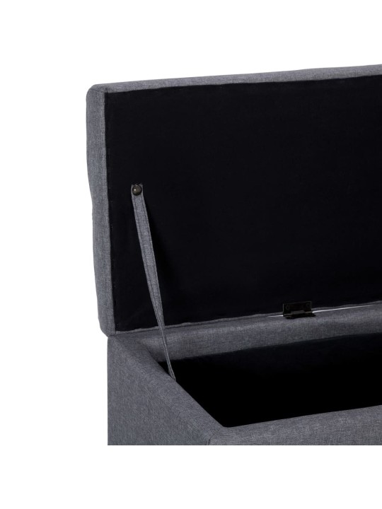 Lavice s úložným prostorem 116 cm světle šedá polyester
