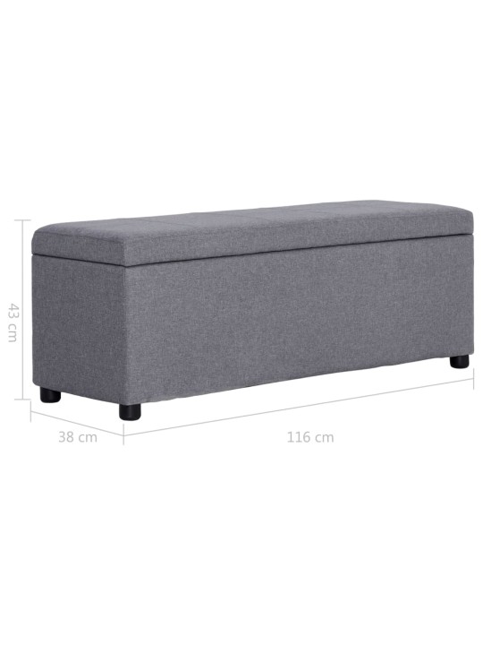Lavice s úložným prostorem 116 cm světle šedá polyester