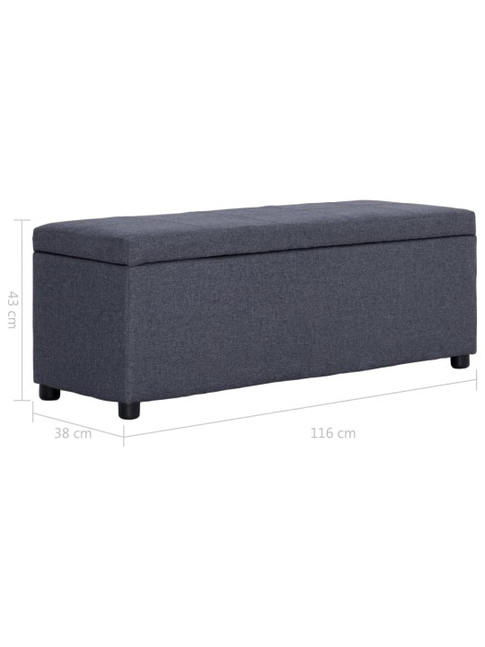 Lavice s úložným prostorem 116 cm světle šedá polyester